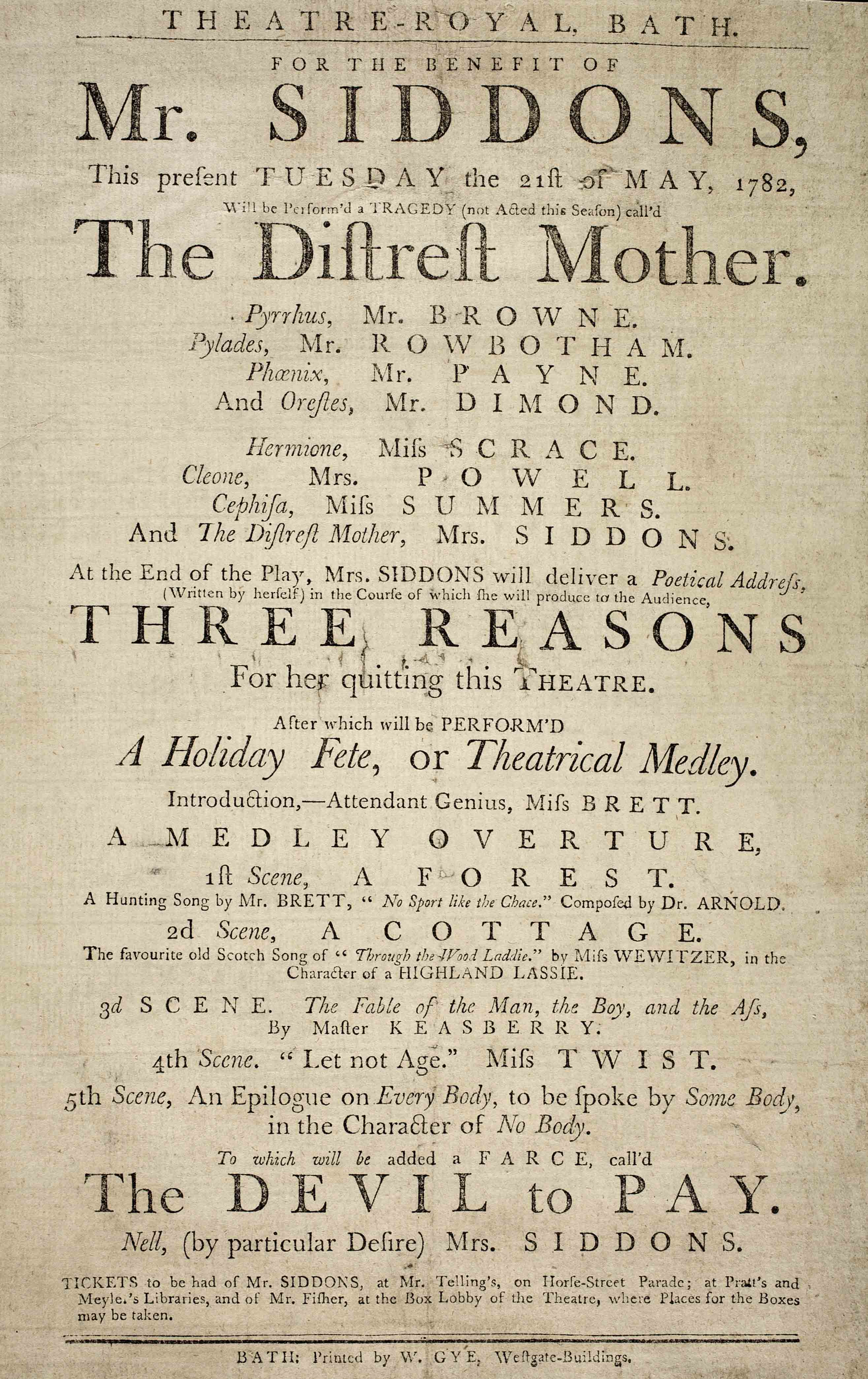 1782 – Three Reasons - Old Theatre Royal